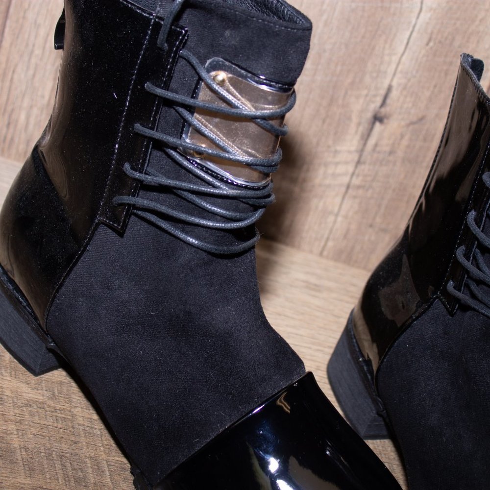 Patent Toe Boots